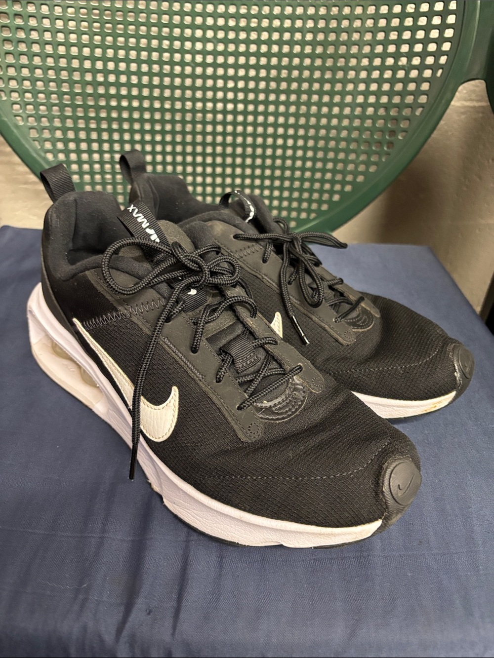 Nike Air Max INTRLK Lite Black Athletic Sneakers with White Swoosh